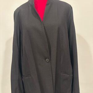 Eileen Fisher Black Single-Button Blazer